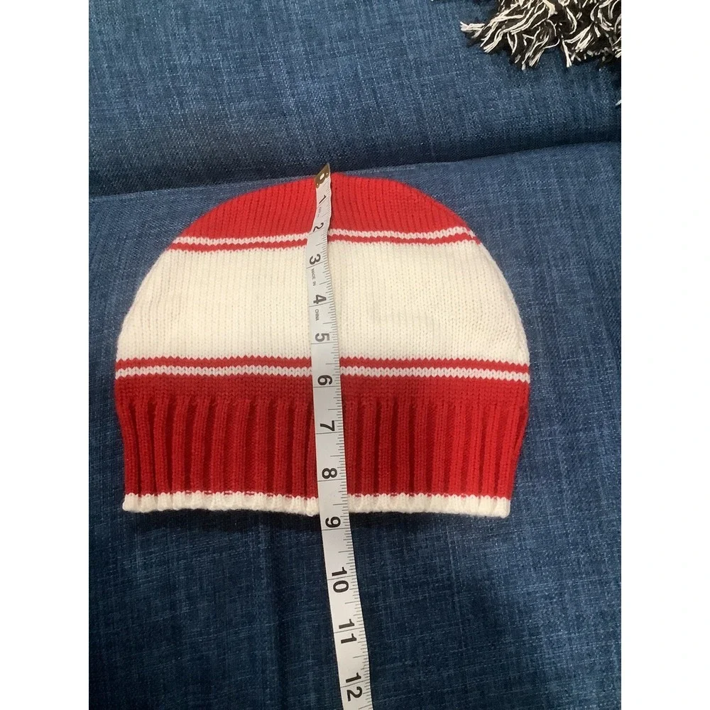 Vntg Y2K  Beanie Striped Red/ White